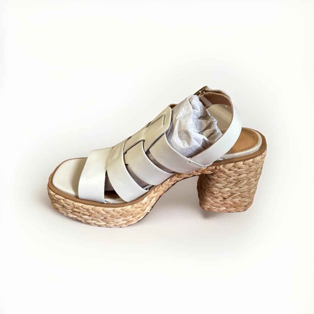 Lisa Vicky Platform Sandals Fisherman Leather Just-V Winter White 9.5 - Picture 5 of 9